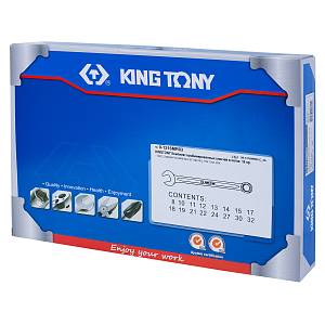 Набор комбинированных ключей, ложемент, 16 предметов KING TONY 9-1216MR03